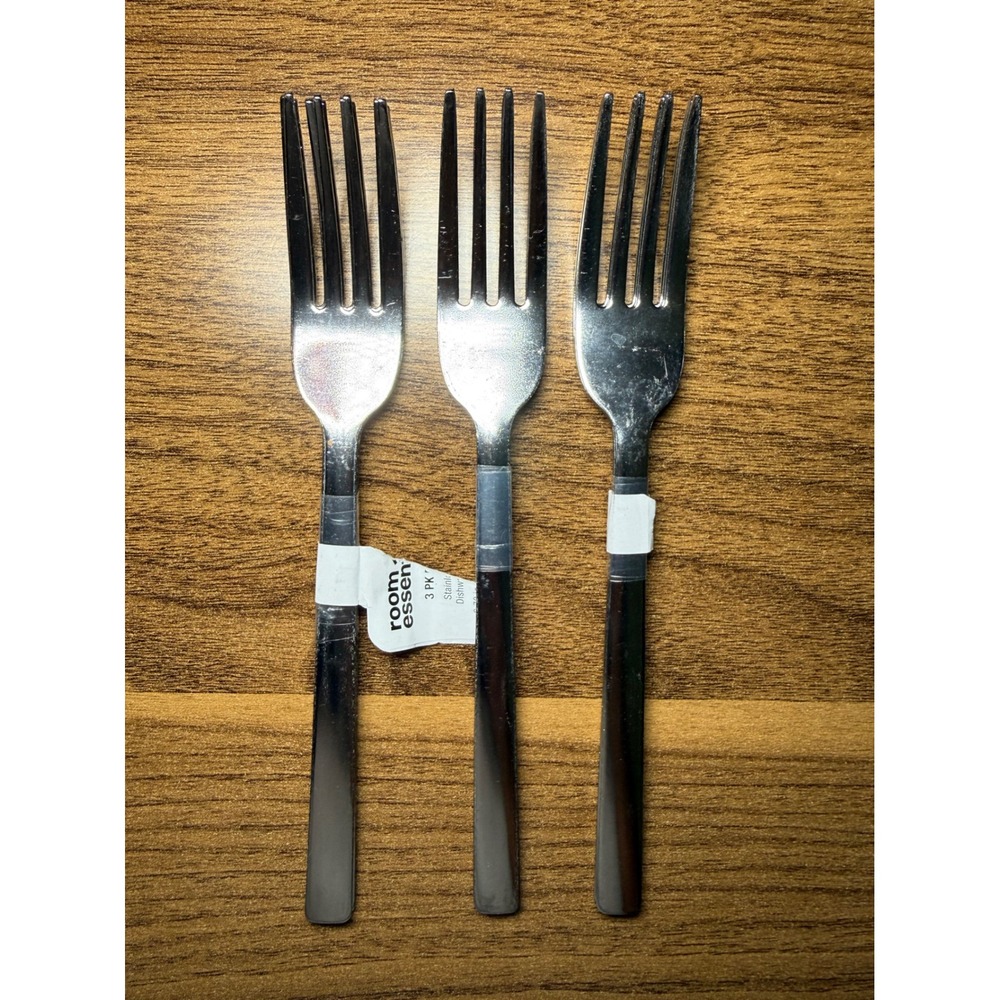 Room Essentials Forks Silver Stainless Steel 3 Piece Set Flatware NWT